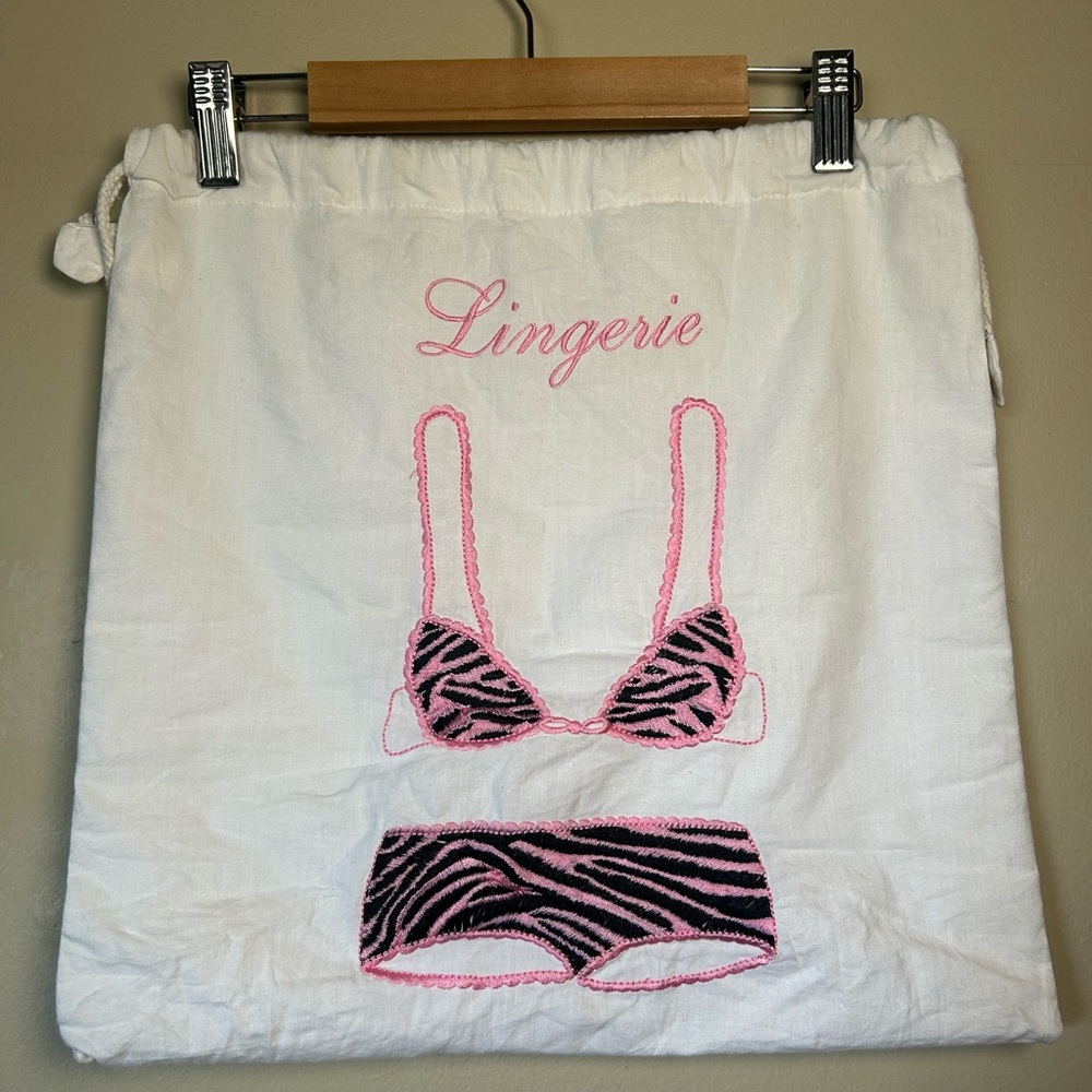 Pink and Black Zebra Print Lingerie bag